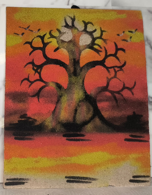 Tableau de sable: Le baobab